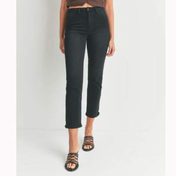Just Black The Arrow Straight Washed Black Jeans - Picture 1 of 12